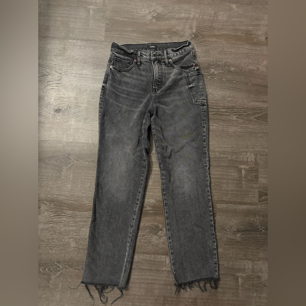 Express Men's Dark Gray Straight Jeans